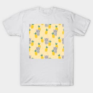 Cute pineapple cat pattern T-Shirt